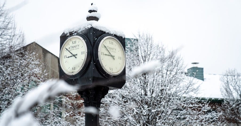 Trinity Clock in Winter